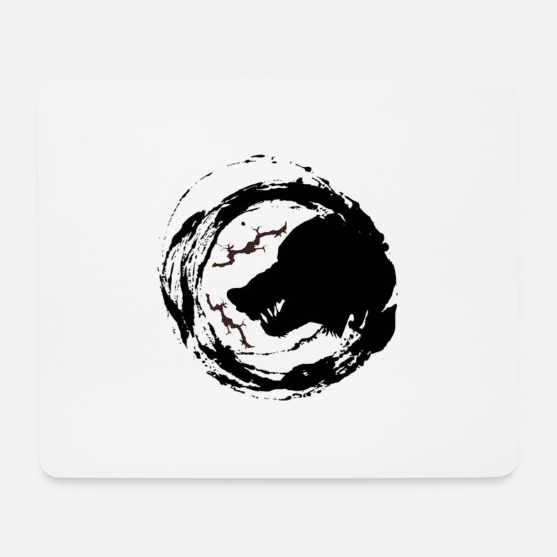 wolf circle!! - Mouse Pad (horizontal) - white