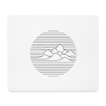 Minimale Linie Berge - Mousepad (Querformat) - Weiß - Vorne