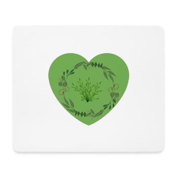 Cœur vert - Tapis de souris (format paysage) - blanc - Devant