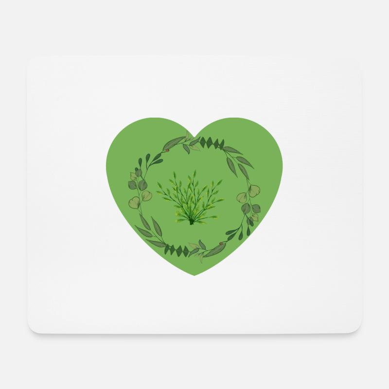 Green Heart - Mouse Pad (horizontal) - white
