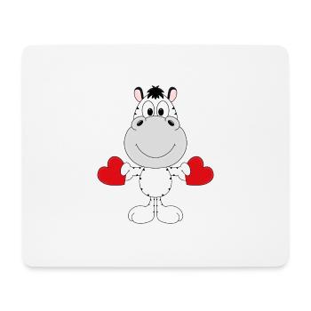 ZEBRA - LIEBE - LOVE - TIER - TIERISCH - VERLIEBT - Mousepad (Querformat) - Weiß - Vorne