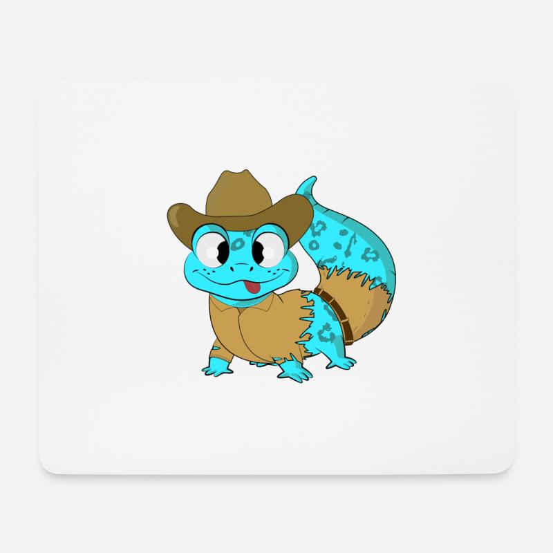 Cowboy Gecko - Mousepad (Querformat) - Weiß
