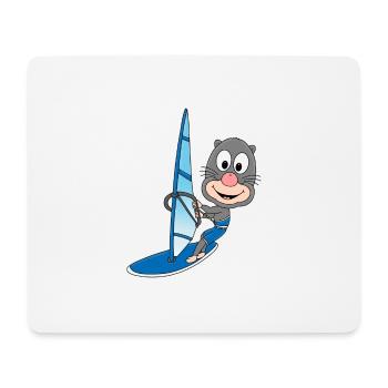WINDSURFEN - MAULWURF - WINDSURFER - WASSERSPORT - Mousepad (Querformat) - Weiß - Vorne