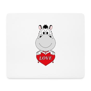 ZEBRA - LIEBE - LOVE - TIER - TIERISCH - VERLIEBT - Mousepad (Querformat) - Weiß - Vorne