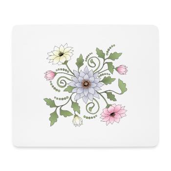 Fleur - Tapis de souris (format paysage) - blanc - Devant