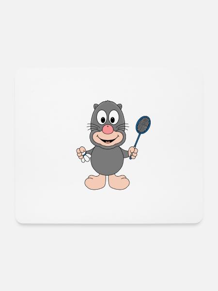 MAULWURF - FEDERBALL - BADMINTON - SPORT - Mousepad (Querformat) - Weiß