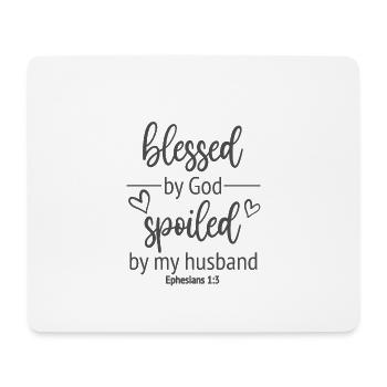 Christliches Design von Gott gesegnet, verwöhnt von meinem - Mousepad (Querformat) - Weiß - Vorne