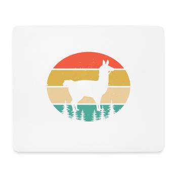 lama vintage rétro - Tapis de souris (format paysage) - blanc - Devant
