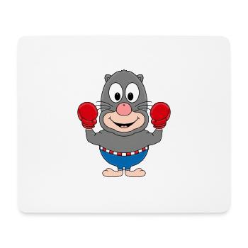 MAULWURF - BOXER - BOXEN - SPORT - TIER - TIERISCH - Mousepad (Querformat) - Weiß - Vorne