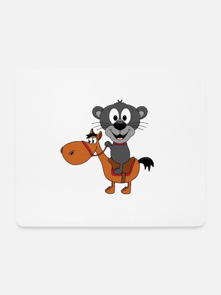 PANTHER - PFERD - REITEN - REITSPORT - TIERISCH - Mousepad (Querformat) - Weiß