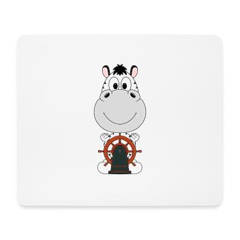 ZEBRA - KAPITÄN - BOOT - SCHIFF - MEER - SEE - Mousepad (Querformat) - Weiß - Vorne