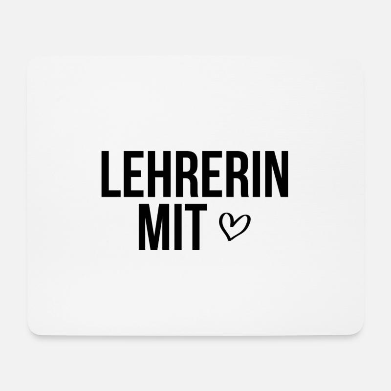 Lehrerin mit Herz - Mousepad (Querformat) - Weiß