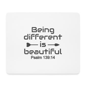 Christliches Design, das anders ist, ist schön - Mousepad (Querformat) - Weiß - Vorne
