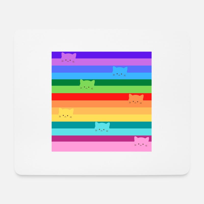Rainbow cats - Mousepad (Querformat) - Weiß