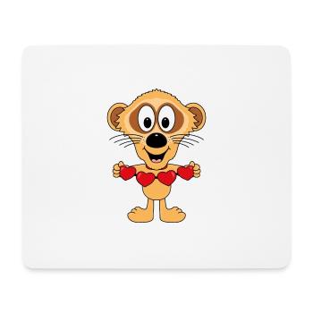 ERDMÄNNCHEN - HERZEN - LIEBE - LOVE - TIER - Mousepad (Querformat) - Weiß - Vorne