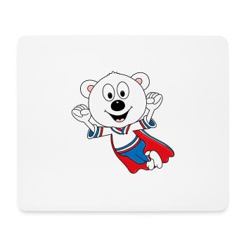 EISBÄR - SUPERHELD - TIER - TIERISCH - KINDER - Mousepad (Querformat) - Weiß - Vorne