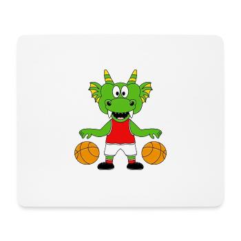 DRACHE - BASKETBALL - SPORT - KINDER - BABY - Mousepad (Querformat) - Weiß - Vorne