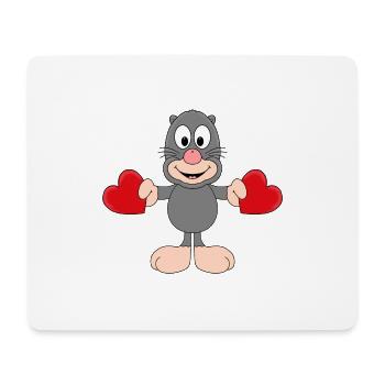 MAULWURF - LIEBE - LOVE - HERZEN - VERLIEBT - TIER - Mousepad (Querformat) - Weiß - Vorne