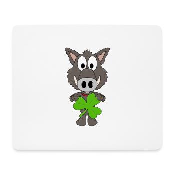 WILDSCHWEIN - KLEEBLATT - TIER - TIERISCH - Mousepad (Querformat) - Weiß - Vorne