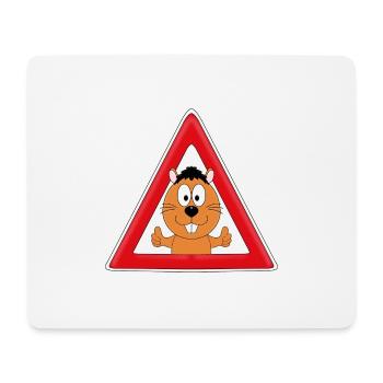 ACHTUNG - BIBER - OTTER - MARDER - TIERISCH - Mousepad (Querformat) - Weiß - Vorne