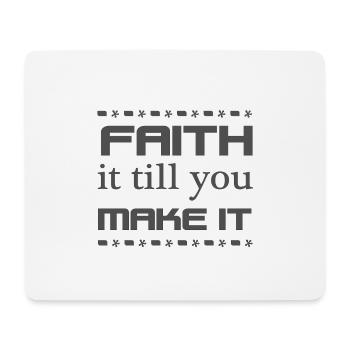 Christian Design Glaube es bis du es schaffst - Mousepad (Querformat) - Weiß - Vorne