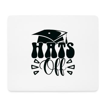 Hats off Abschluss - Mousepad (Querformat) - Weiß - Vorne