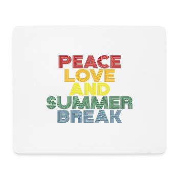 Peace Love and Summer Break Retro Vintage - Mousepad (Querformat) - Weiß - Vorne