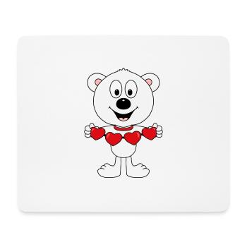 EISBÄR - LIEBE - LOVE - TIER - TIERISCH - VERLIEBT - Mousepad (Querformat) - Weiß - Vorne