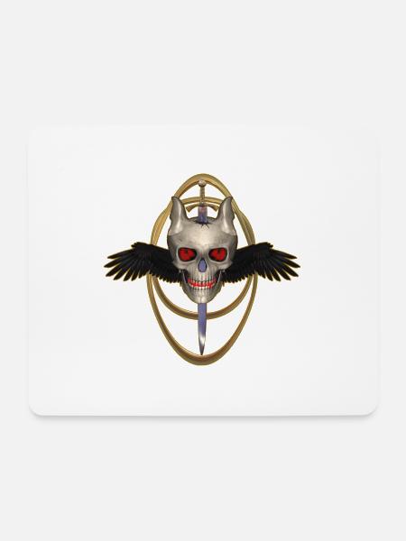 Skull with sword - Mouse Pad (horizontal) - white