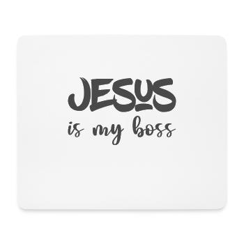 Christian Design Jesus ist mein Chef - Mousepad (Querformat) - Weiß - Vorne
