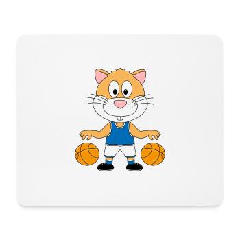 HAMSTER - BASKETBALL - SPORT - TIER - Mousepad (Querformat) - Weiß - Vorne