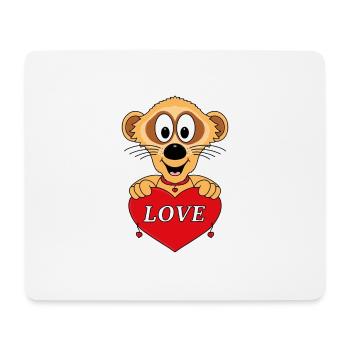 ERDMÄNNCHEN - LIEBE - LOVE - TIERISCH - VERLIEBT - Mousepad (Querformat) - Weiß - Vorne