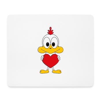 HUHN - HERZ - LIEBE - LOVE - TIERISCH - TIER - Mousepad (Querformat) - Weiß - Vorne