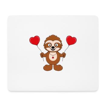 FAULTIER - LIEBE - LOVE - TIER - VERLIEBT - Mousepad (Querformat) - Weiß - Vorne