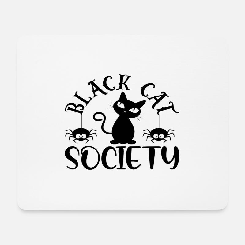 Black Cat Society - Mousepad (Querformat) - Weiß