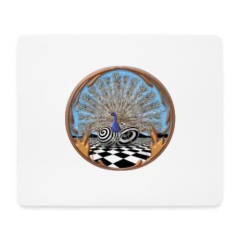 Peacock against an abstract background with infinity - Mouse Pad (horizontal) - white - Front