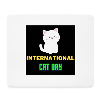 Journée internationale du chat 2022 - Tapis de souris (format paysage) - blanc - Devant