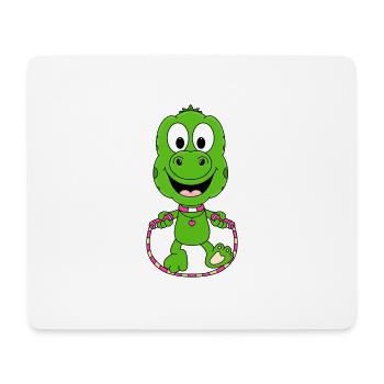 DINO - ECHSE - GECKO - SEILSPRINGEN - SPRINGSEIL - Mousepad (Querformat) - Weiß - Vorne