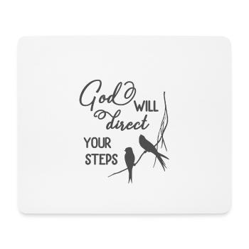 Christian Design God will Direct Your Steps - Mouse Pad (horizontal) - white - Front