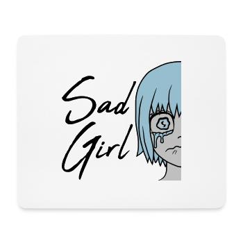 Sad Girl face crying - Mouse Pad (horizontal) - white - Front