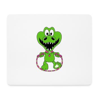 KROKODIL - SEILSPRINGEN - TIER - SPRINGSEIL - Mousepad (Querformat) - Weiß - Vorne