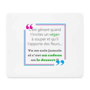Inviter un végan - Tapis de souris (format paysage) - blanc - Devant