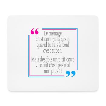 Le ménage c'est comme le sexe - Tapis de souris (format paysage) - blanc - Devant
