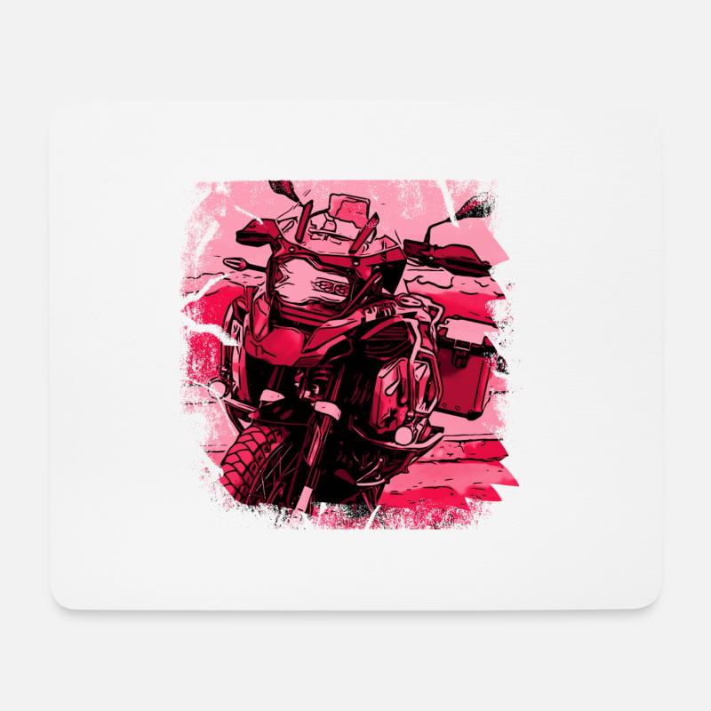 Motorrad GS black rot - Mousepad (Querformat) - Weiß