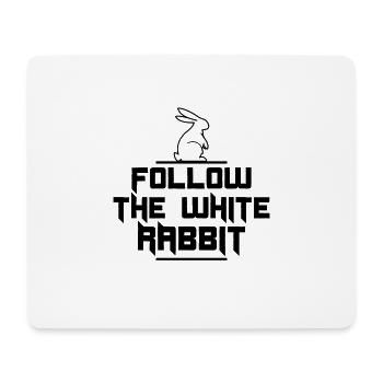 follow the white rabbit !! - Tapis de souris (format paysage) - blanc - Devant