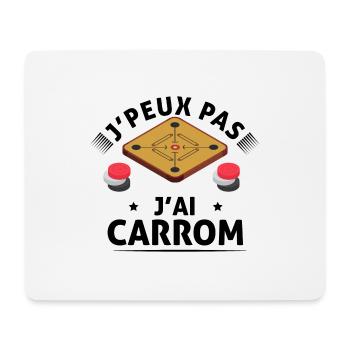 je peux pas j'ai carrom Idées cadeaux carrom - Tapis de souris (format paysage) - blanc - Devant