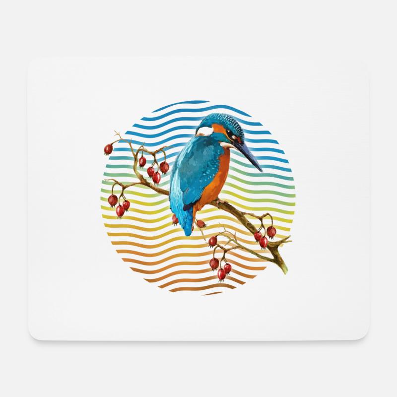 Oiseau coloré - Tapis de souris (format paysage) - blanc