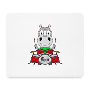 NASHORN - SCHLAGZEUG - MUSIK - TIERISCH - Mousepad (Querformat) - Weiß - Vorne