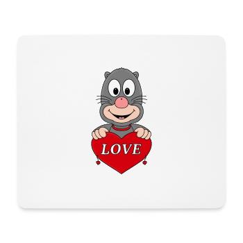 MAULWURF - HERZ - LIEBE - LOVE - TIER - VERLIEBT - Mousepad (Querformat) - Weiß - Vorne