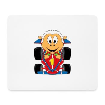 SCHAF - AUTO - RENNFAHRER - MOTORSPORT - TIER - Mousepad (Querformat) - Weiß - Vorne